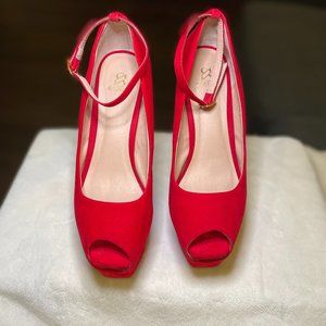 High Heel Pump Shoes Ankle Strap Peep Toe Platform